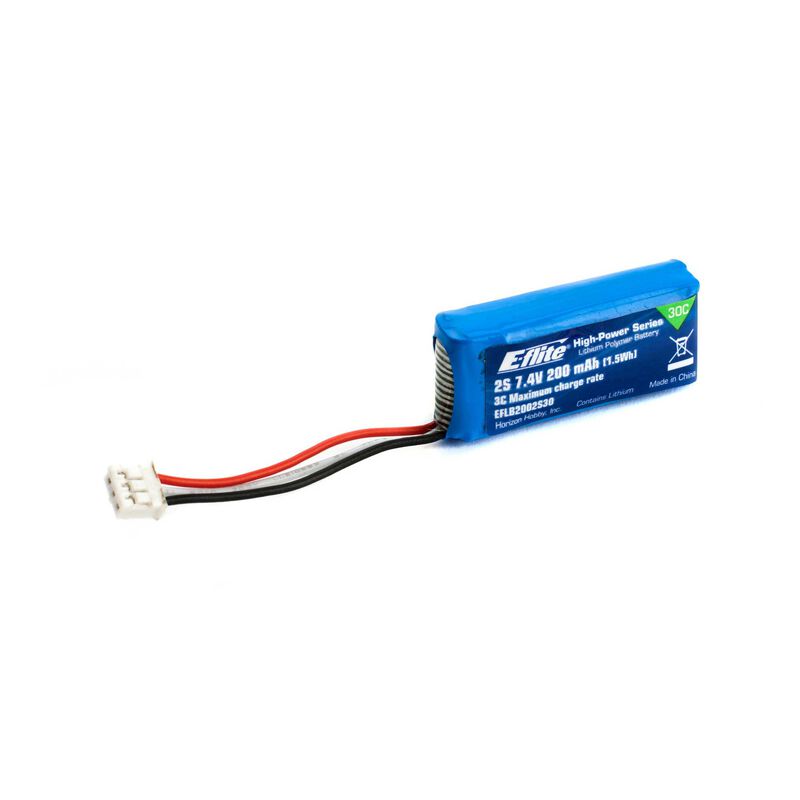 7.4V 200mAh 2S 30C LiPo Battery PH