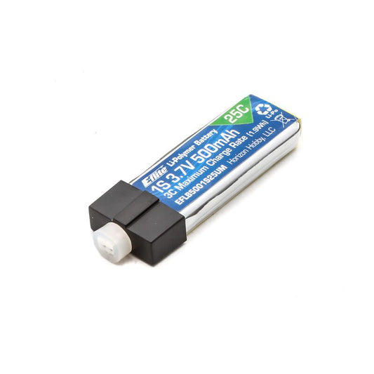 3.7V 500mAh 1S 25C LiPo Battery PH 2.0 (High-Current Ultra Micro)