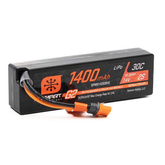 7.4V 1400mAh 2S 30C Smart G2 LiPo Battery: IC2