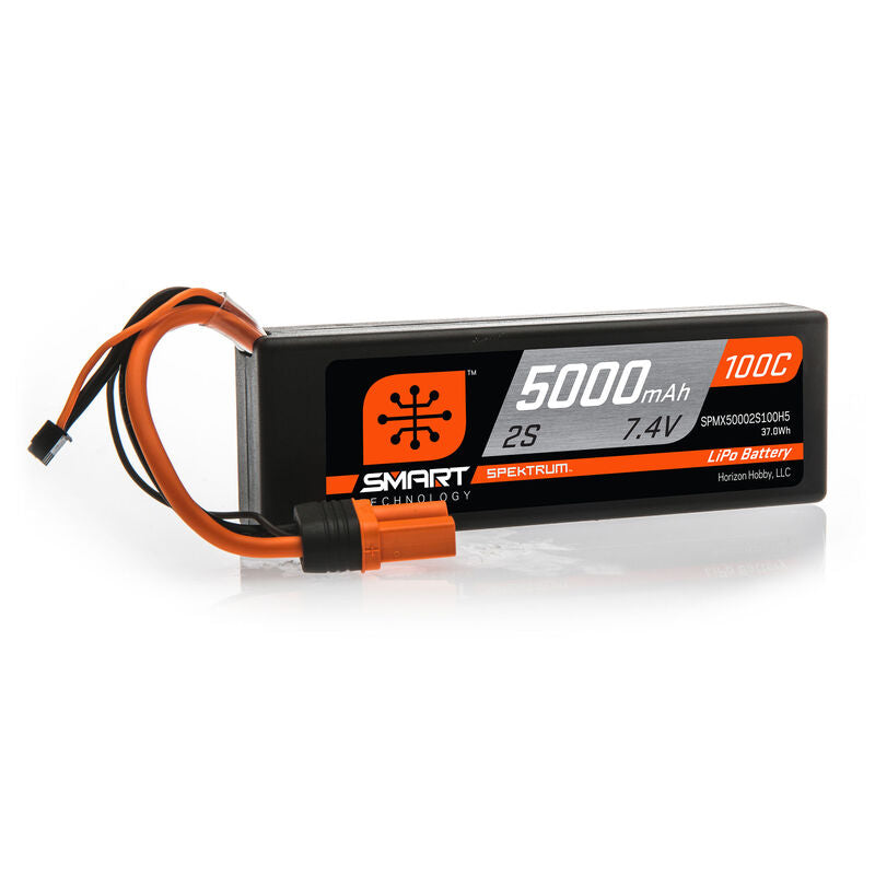 7.4V 5000mAh 2S 100C Smart Hardcase LiPo Battery IC5